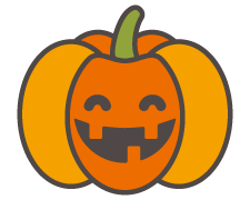 笑顔なハロウィンかぼちゃ かわいい,可愛い,10月,ハロウィン,パーティ,フリー素材,商用利用,ダウンロード