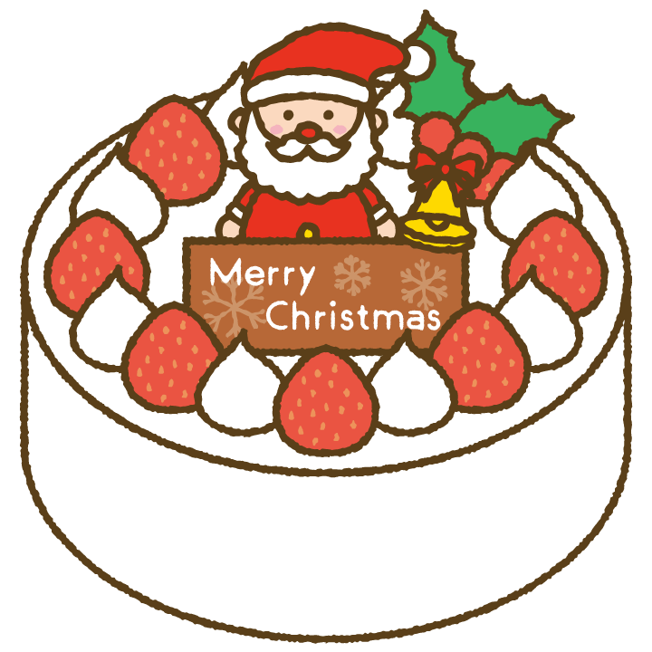 イチゴのショートケーキのイラスト クリスマス,ケーキ,お菓子,冬,可愛い,イラスト,商用利用,ベクター,フリー素材,ダウンロード