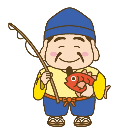 恵比寿のイラスト 七福神,商用利用,ベクター,フリー素材,ダウンロード