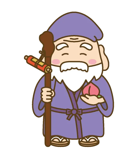 寿老人のイラスト 七福神,商用利用,ベクター,フリー素材,ダウンロード