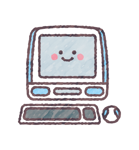 デスクトップパソコンのイラスト 家電,生活,機械,かわいい,可愛い,イラスト,フリー素材,ベクター,無料,商用利用