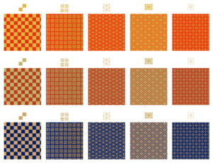 金色の和風柄パターンイラストセット Vol.1