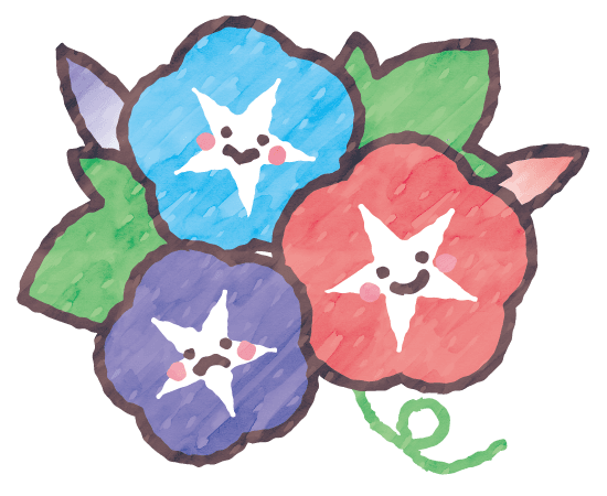 朝顔のイラスト 夏,かわいい,可愛い,季節,イラスト,フリー素材,ベクター,無料