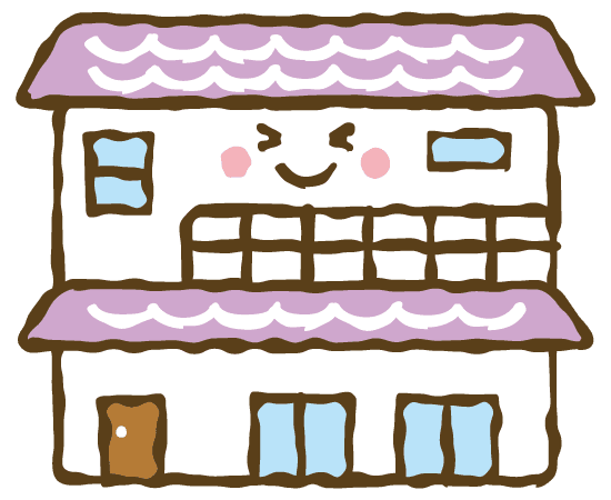 ベランダがあるお家のイラスト 建物,可愛い,フリー素材,ベクター,無料,商用利用,ダウンロード