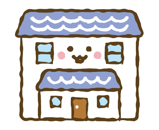 2階建のお家のイラスト 建物,可愛い,フリー素材,ベクター,無料,商用利用,ダウンロード
