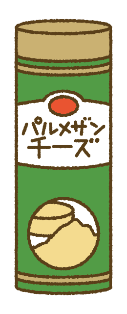 粉チーズのイラスト パルメザン,調味料,スパイス,食ベ物,フリー素材,無料,商用利用,ダウンロード