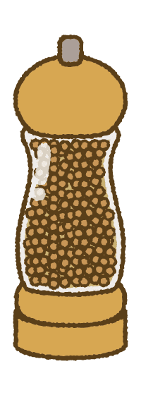 胡椒のイラスト, ミル,調味料,スパイス,食ベ物,フリー素材,無料,商用利用,ダウンロード