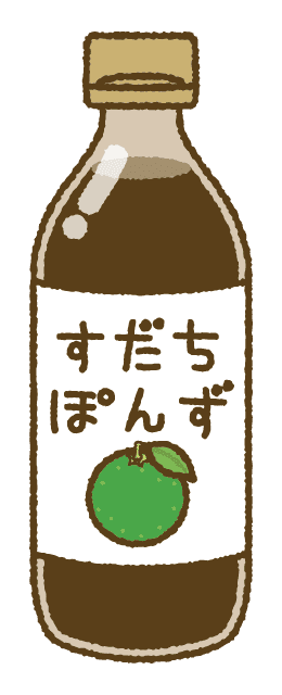 ポン酢のイラスト すだち,調味料,スパイス,食ベ物,フリー素材,無料,商用利用,ダウンロード